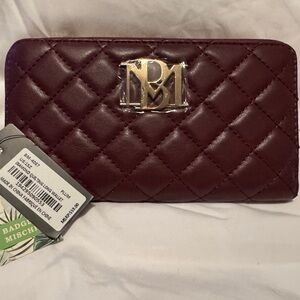 Badgley Mischka Quilted Plum Wallet